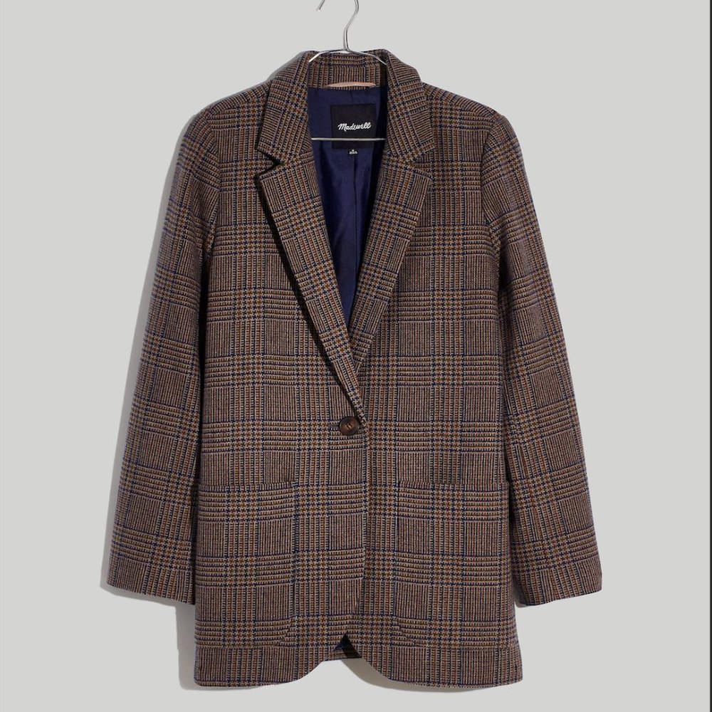 Madewell Larsen Blazer in Hawsell Plaid